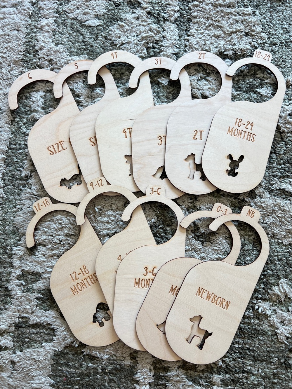 Wooden Baby Closet Dividers - Neutral Natural